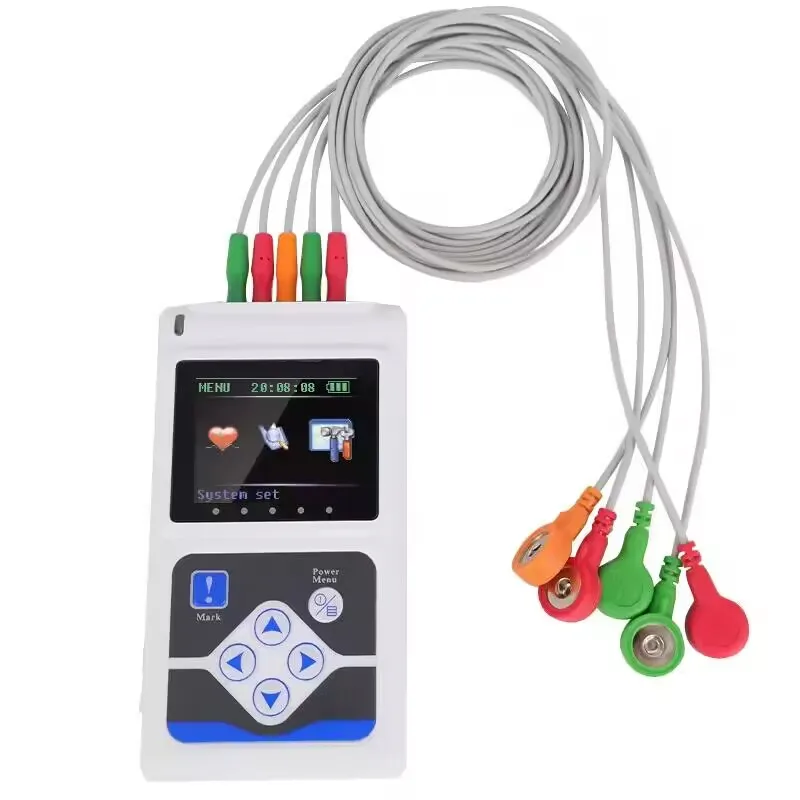Monitor Holter Dinámico de 24 Horas CONTEC ECG TLC9803, Sistema Analizador de Marcapasos Portátil de 3 Derivaciones con Software para PC