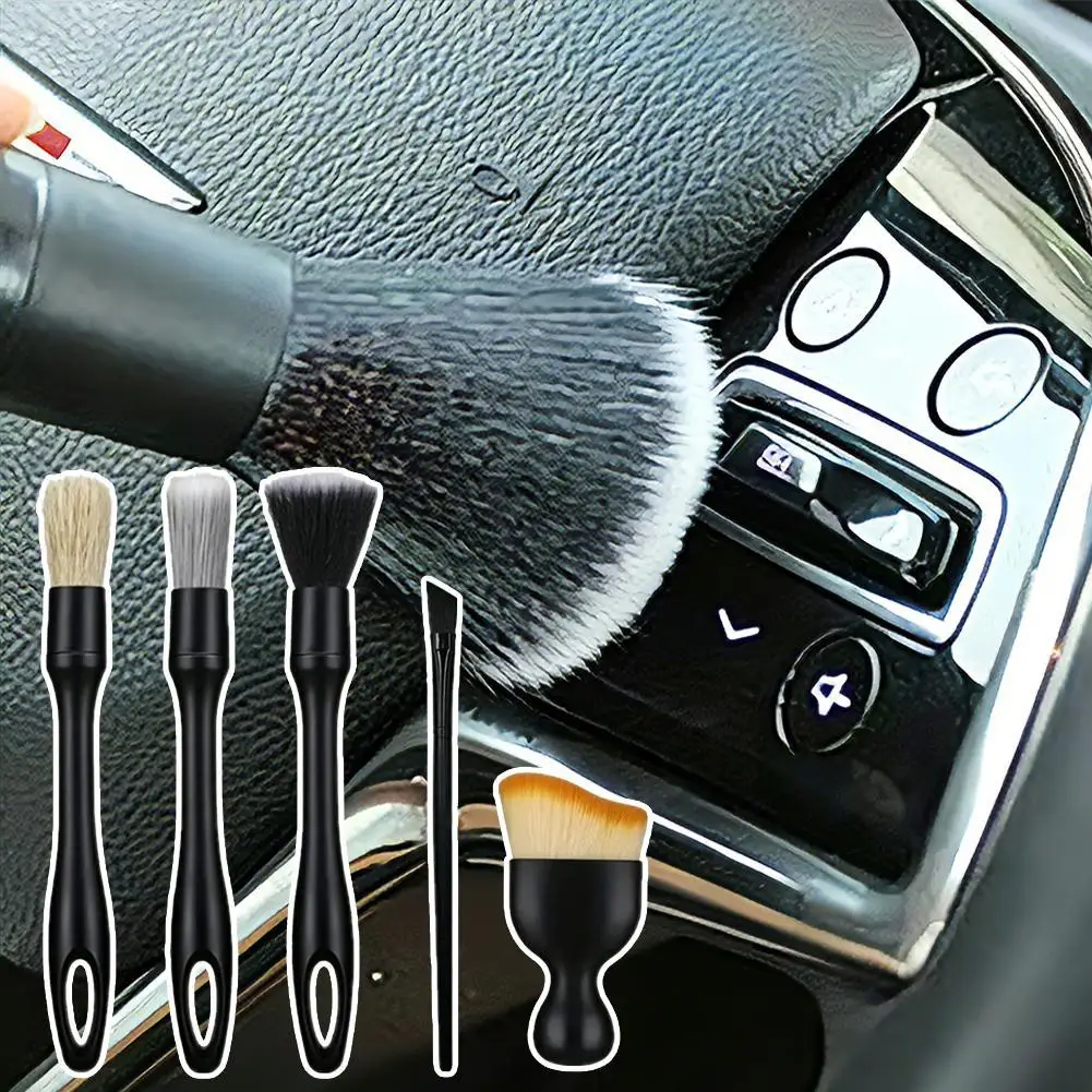 Car Detailing Brush Kit Soft Bristle Cleaning Brush For Air Vent Dashboard Multi Purpose Interior Dust Removal Car Care