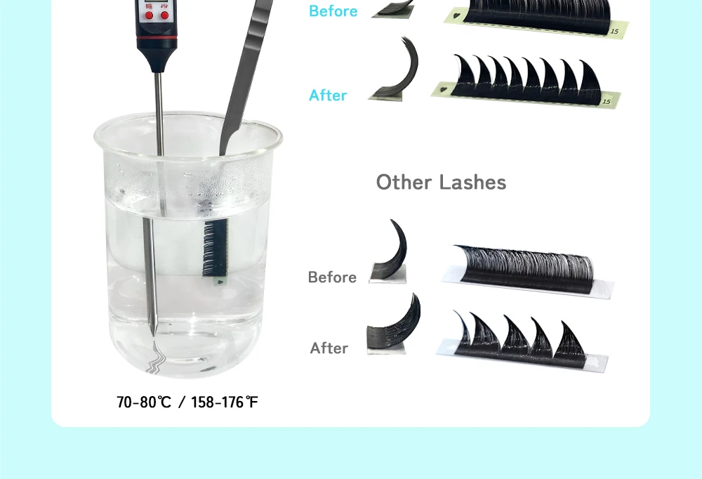 LUKATME YY Wimpernverlängerung 12 Reihen Matt Schwarz C/D Curl 8-15mm Zwei Spitzen Y-Form Künstliche Wimpern Schnelle Anwendung YY Wimpern zum Üben – Detail 10