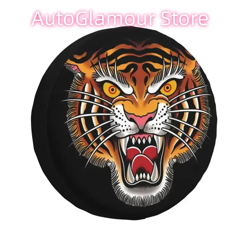 

Готический традиционный чехол для запасного колеса с татуировкой головы тигра для Jeep Mitsubishi Pajero SUV RV, защита колес автомобиля, аксессуары