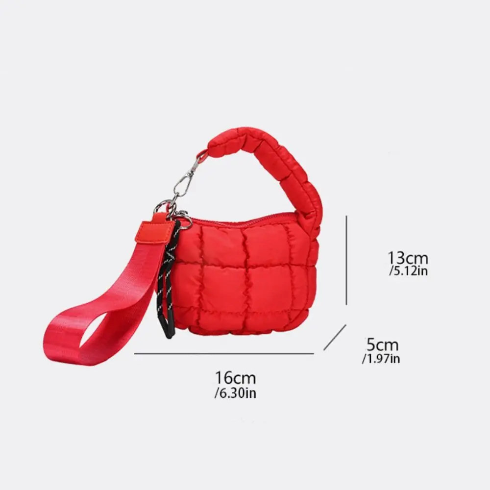 Fashion Solid Color Cloud Pleated Coin Purse Quilted Korean Style Small Wallet Mini Handbag Bag Pendant Travel