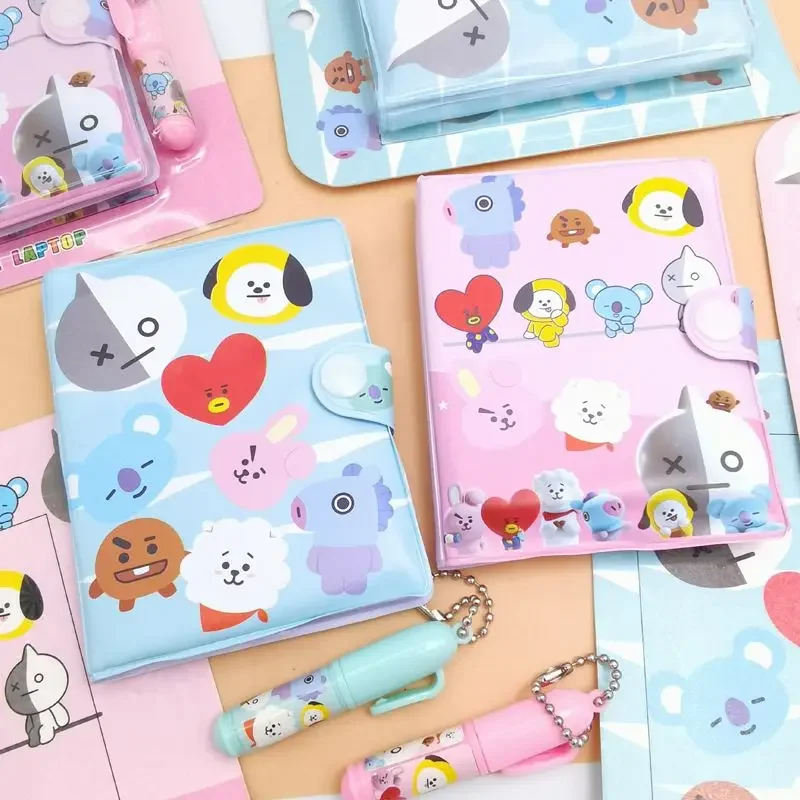 Kawaii BT21 Mini-Notizbuch-Set Niedliches Tragbares Kleines Tagebuch CHIMMY COOKY KOYA TATA Anime-Geschenk Spielzeug