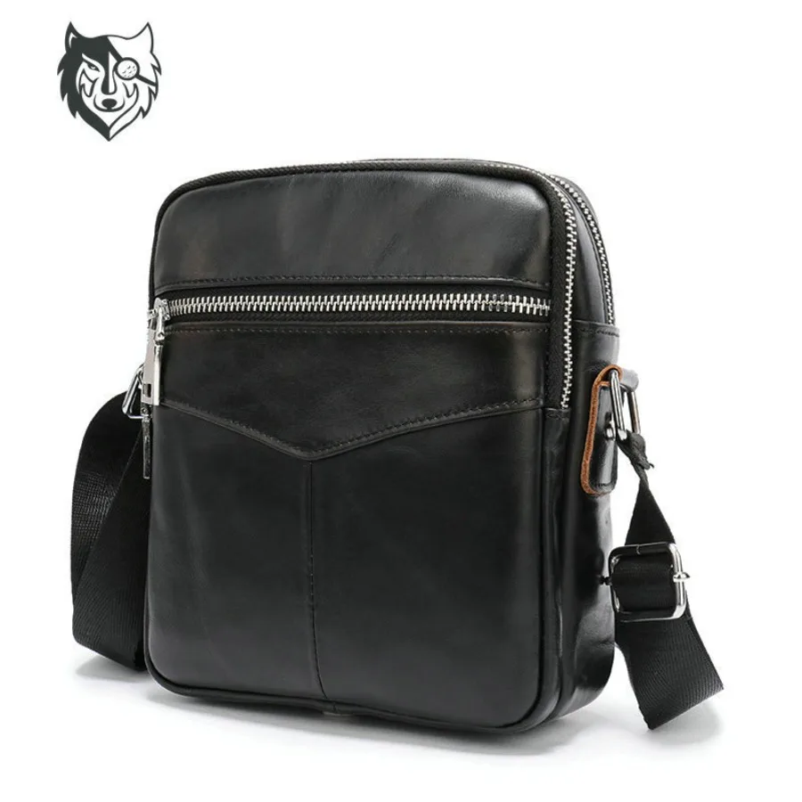 

【New style】- business genuine leather men's handbag backpack genuine leather multifunctional bag head layer cow leather casual
