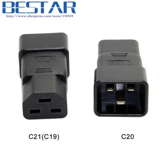 

IEC 320 C20 To IEC320 C21 C19 Male To Female Extension PDU UPS Power Adapter Connector Rated 10A 250V Plug