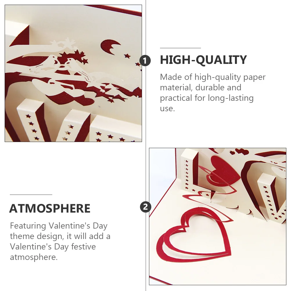 

1Pcs Love Tree Design Valentine's Day Greeting Card 3D Blessing Cards DIY Message Holiday Cards Greeting Card DIY Postcards