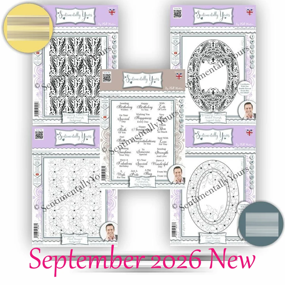 Sentimentally Yours September 2026 New Beaded Flourish A6 Background Metal Cutting Dies Stamp DIY Scrapbook Handmad Card Decorat