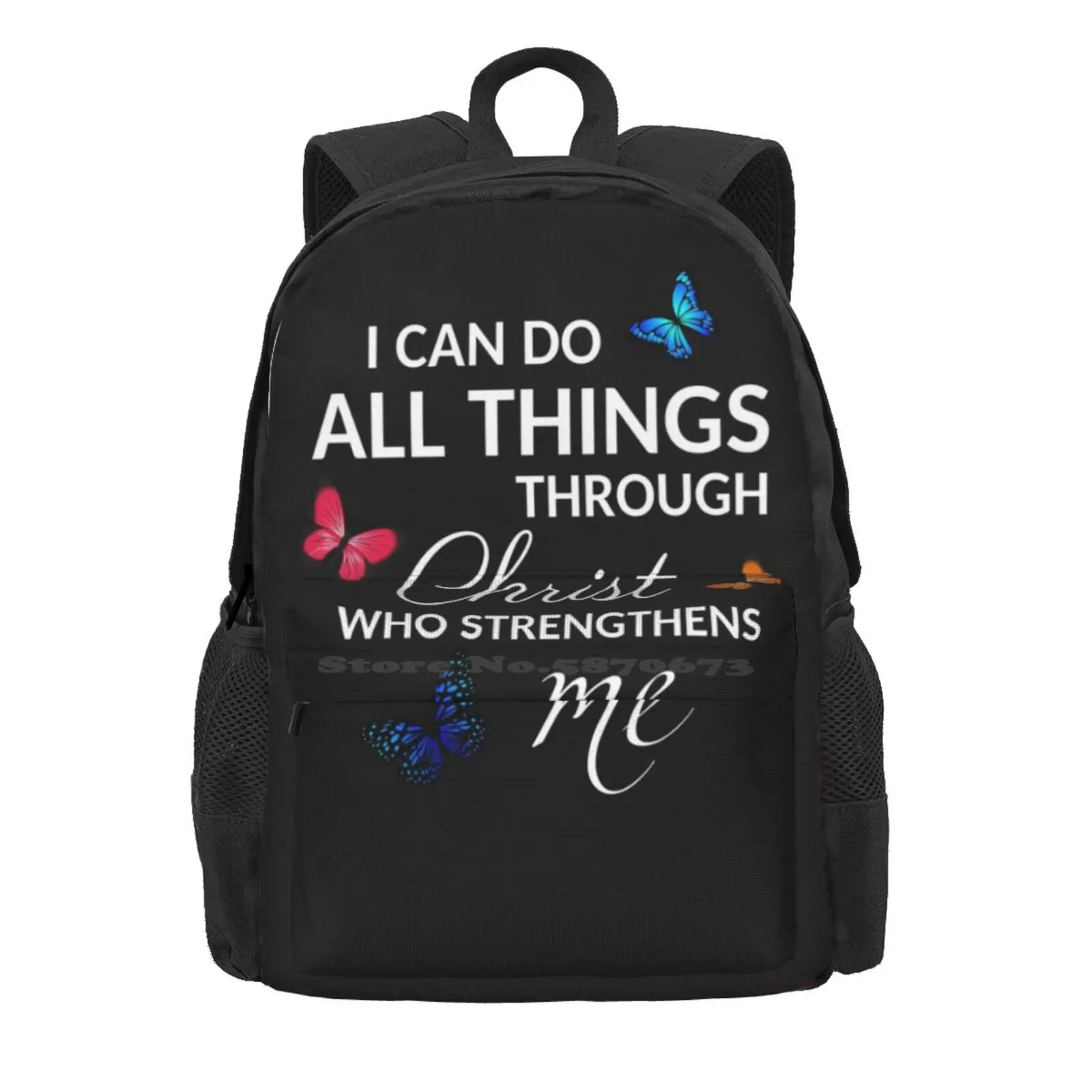 I Can Do All Things Through Christ Who Strengthens Me Exclusive Hot Sale Schoolbag Backpack Fashion Bags Who Strengthens Me I