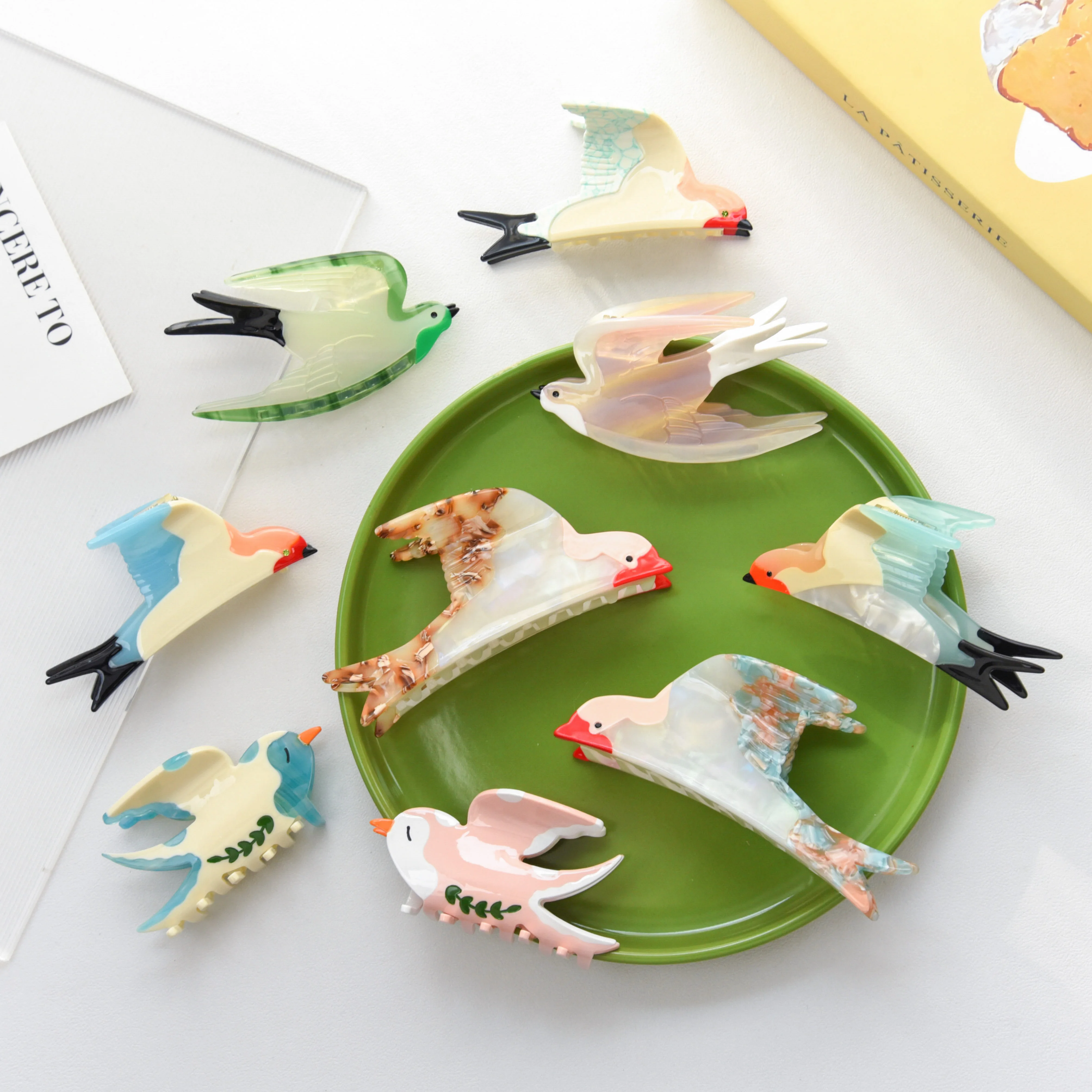 NEW The Messenger of Spring Hair Claw Cute Swallow Collection Eco-Friendly Acetate Hair Claw Clips Hair Accessories for Women