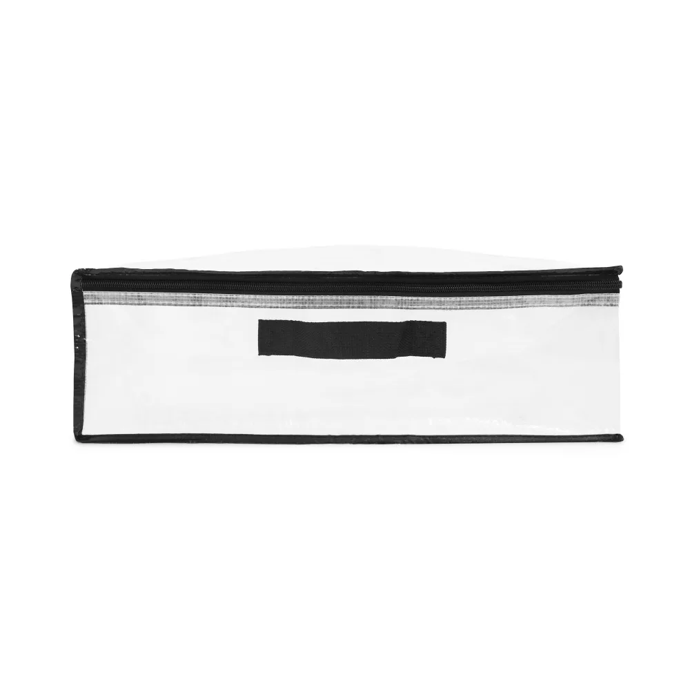 Extra Large Under Bed Storage Bag with Zipper and Handles, Waterproof Fabric Organizer for Clothes Blankets Seasonal Items, 42x18x6 Inch view 3