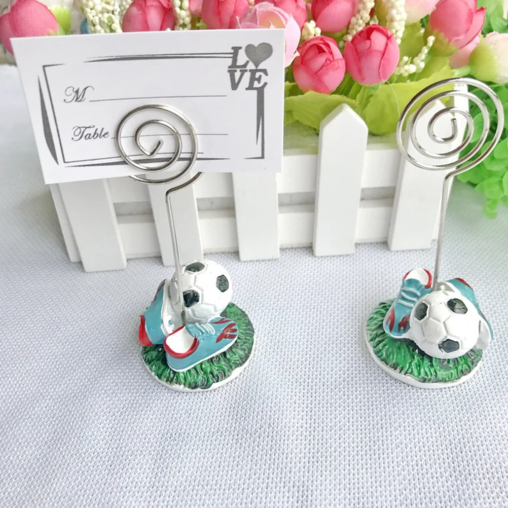 

3Pcs Table Number Holders Football Style Place Card Stands Photo Clips Memo Note Holders for Wedding Party Banquet