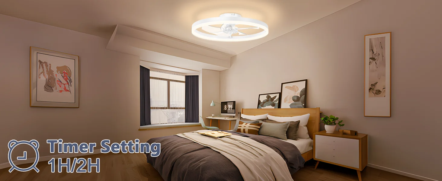 IRALAN Modern Ceiling Fan LED Light Easy To Install Ultra-thin Acrylic Shell Infinitely Dimming Lighting Household Decoration