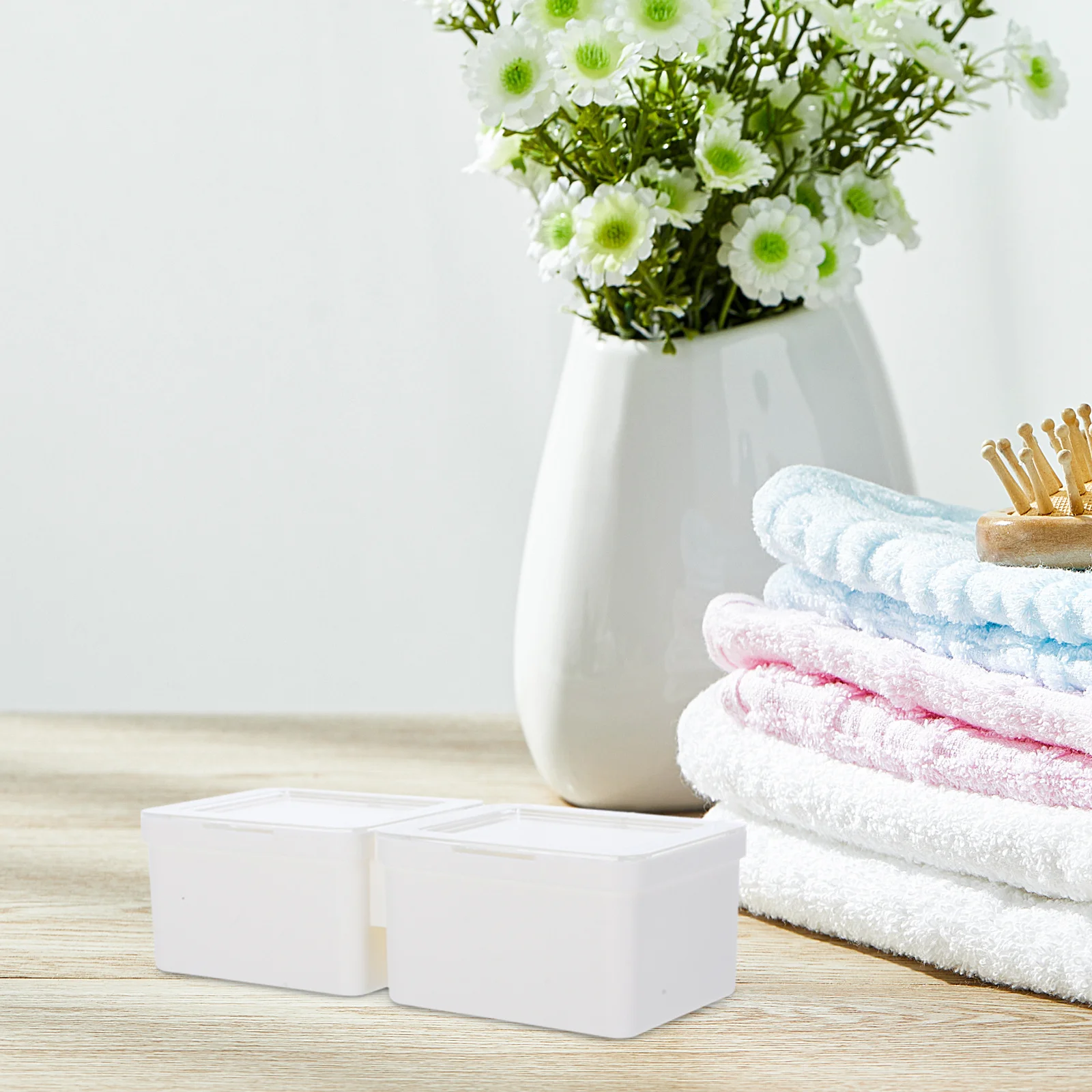 

Laundry Pod Storage Box Transparent Dual Compartment Flip Lid Container For Laundry Room Organizer Sundries Storage Box