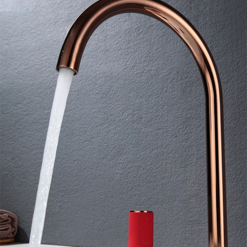 Lightweight Color Combination Design Hot & Cold Mixer Washbasin Faucets Bathroom Decorating Accessories Double Switch Metal Taps