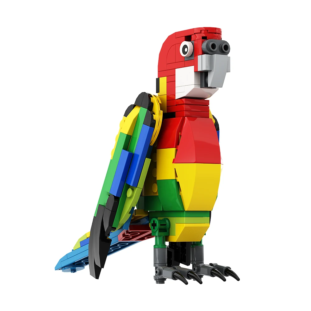 MOC Eastern Rosella parrot Decoration Animal Building Blocks Home Office Decor Ornament Bricks For Children Birthday Gift