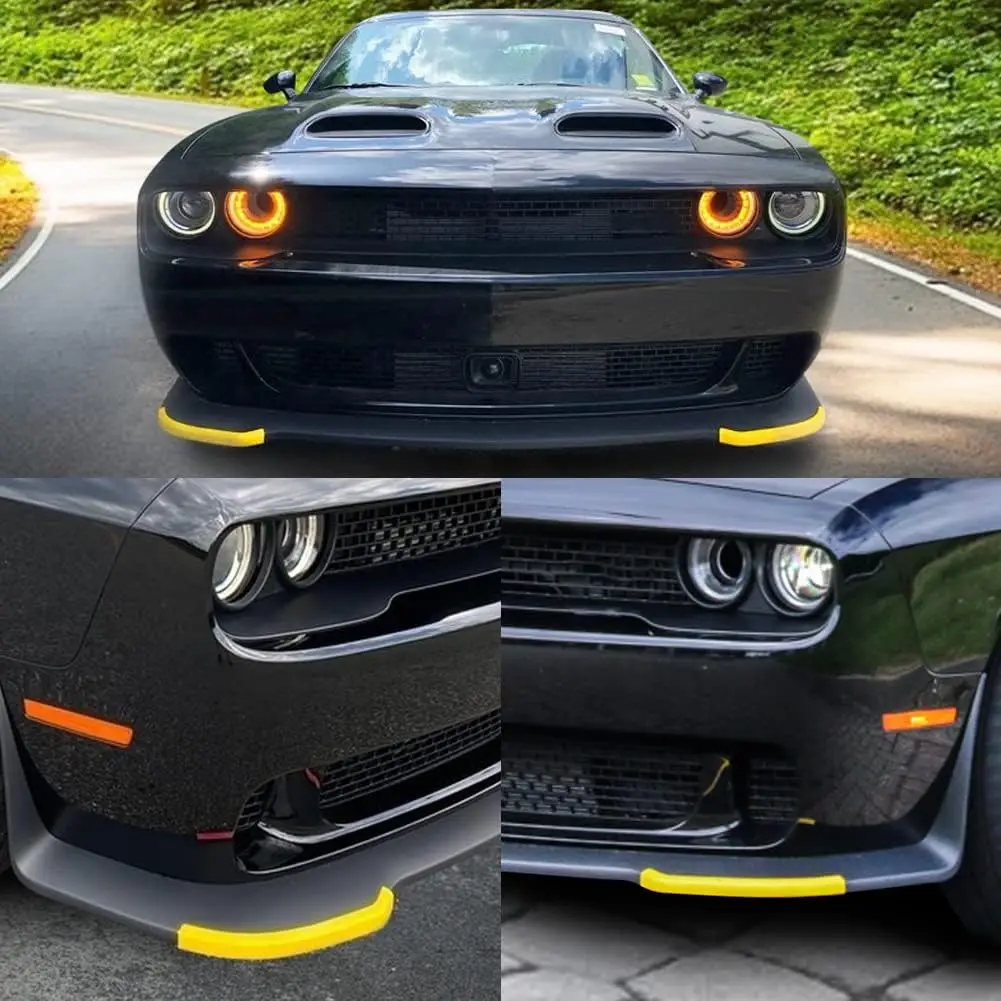 Dodge Challenger SRT Hellcat 2015-2020 앞 범퍼 스플리터 프로텍터 립 스포일러 옐로우 디퓨저 가드 커버 썸네일 3