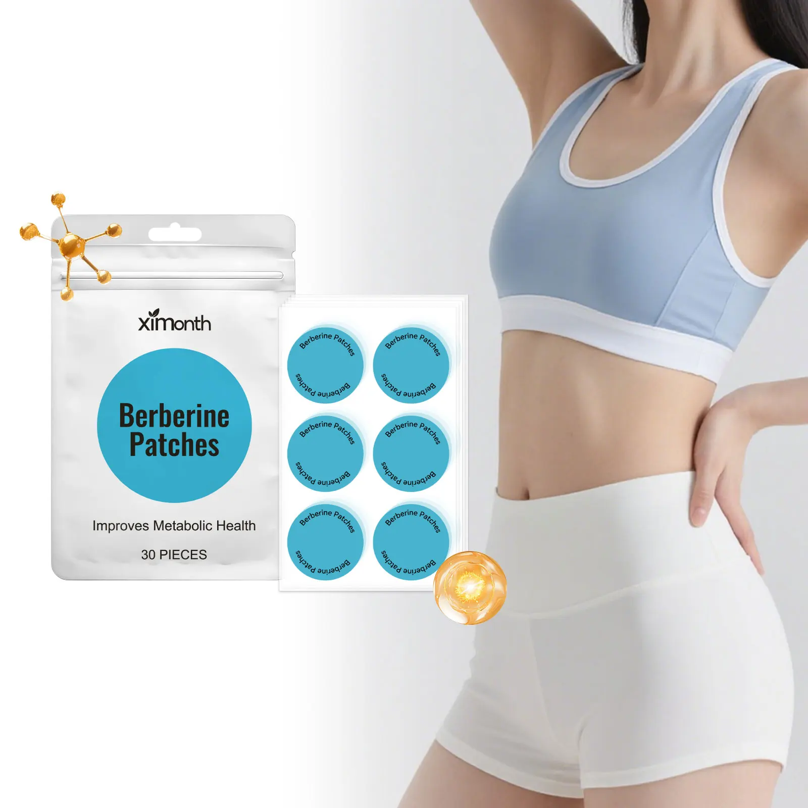30pcs Berberine Patches Body Contouring Shaping Suppressing Appetite Weight Loss Slimming Patch For Women Weight Management Tool