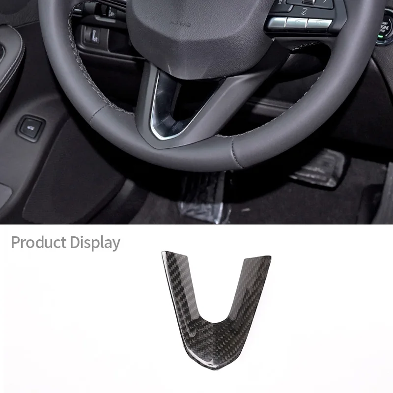 

For Cadillac CT5 Real Carbon Fiber Car Steering Wheel U-shaped Frame Decorative Cover Sticker Interior Decoration Accessories