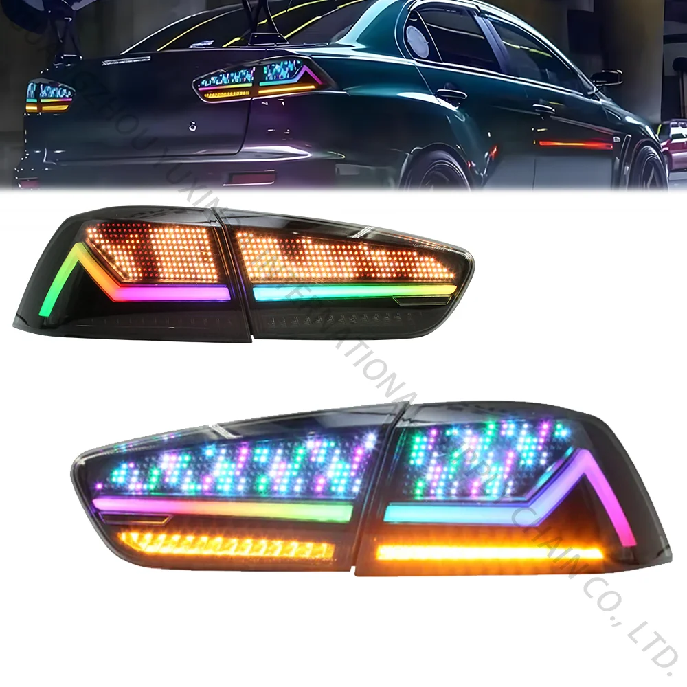 سيارة RGB الرقمية LED المصابيح الخلفية اكسسوارات لميتسوبيشي لانسر EX 2008-2017 أجزاء DRL لمبة خلفية بدوره ديناميكي 2015 2017