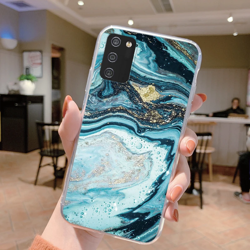 Transparent Back Cover For Samsung Galaxy A02S M02S Case Silicone Soft Clear Capa For Samsung A 02S Fundas Marble Pattern Case image 6