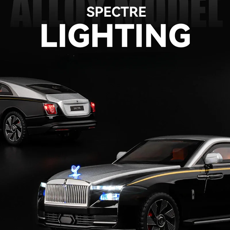 Supercar Model Alloy Diecast Toy Vehicles Simulation 1/24 Rolls Royce Spectre Children Boy Birthday Gift Collection Miniature