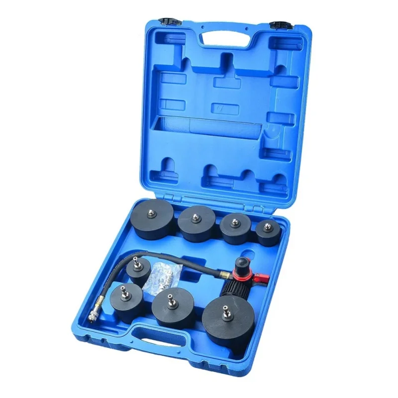 Tester turbosprężarki Podofo, zestaw do testowania szczelności układu turbo, 9 elementów, 1-3/8'' (35mm) do 3-1/2'' (90mm) z manometrem 90psi — 2