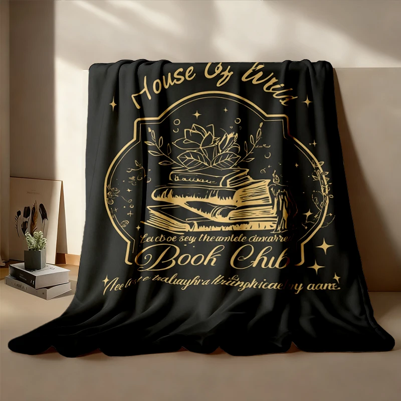 House of Wind Book Club Flannel Blanket, Acotar Comfort Flannel Throw, The Night Court Cozy Blanket, Bookish Gift