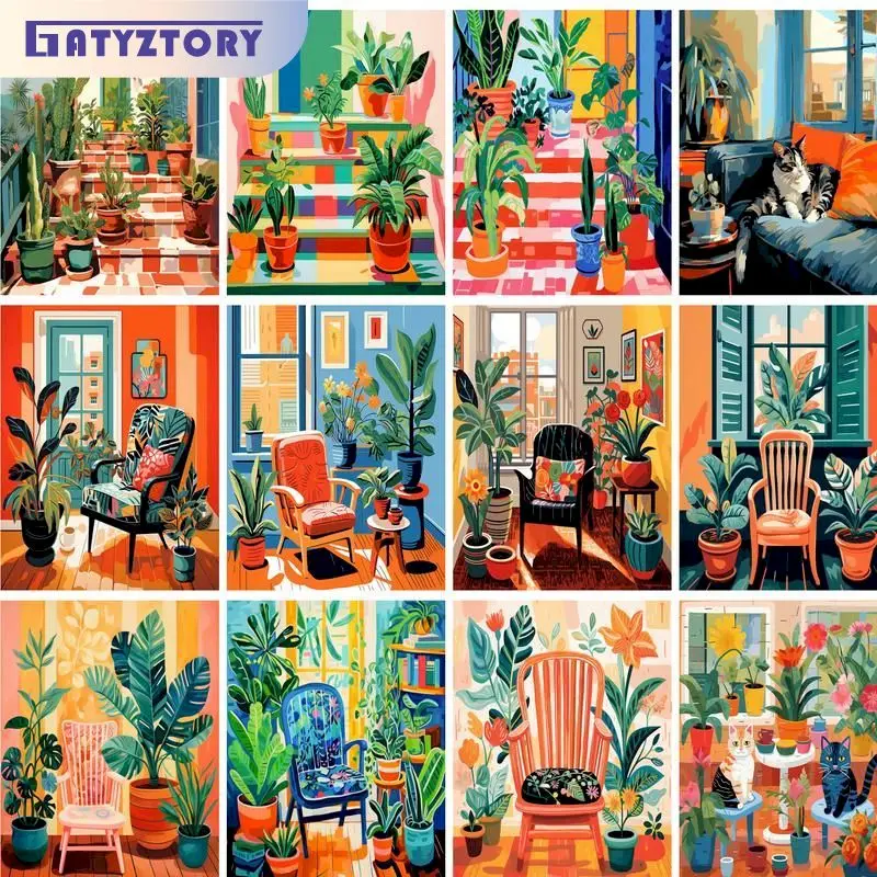 GATYZTORY Bild Ölgemälde nach Zahlen Landschaft Ölgemälde Zeichnung auf Leinwand Einzigartiges Geschenk für Kinder Wanddekoration