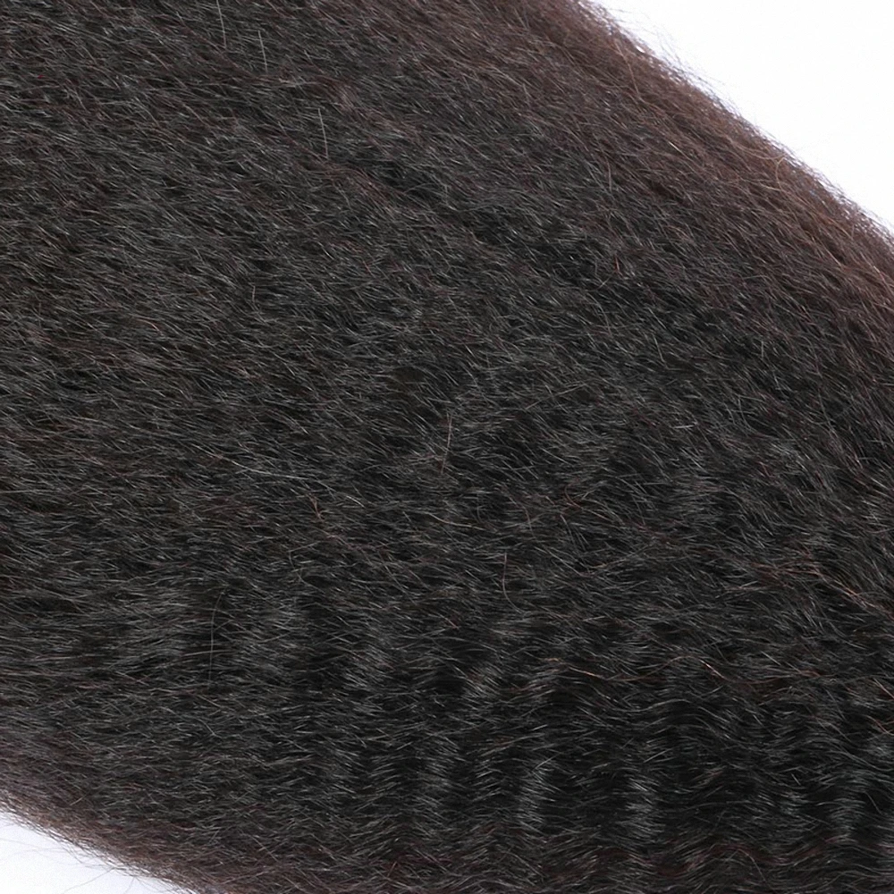 Kinky Straight Hair Bundles 100% Human Hair Weave Extensions Yaki Straight Hair 3 Bundles Natural Brazilian Remy Hair Wholesale