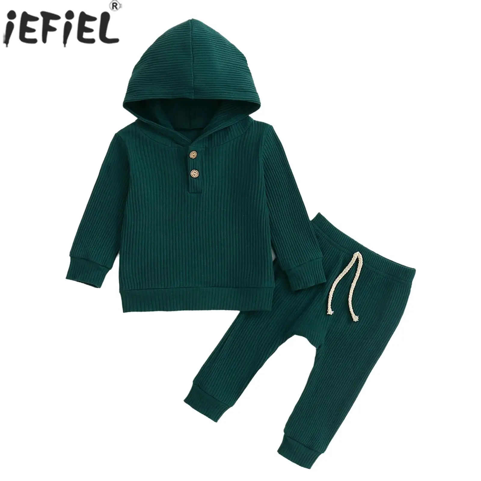 

Little Boys Girls Spring Autumn Casual Outfit Long Sleeve Top with Elastic Waistband Pants Daily School Wear Sleepwear Homewear