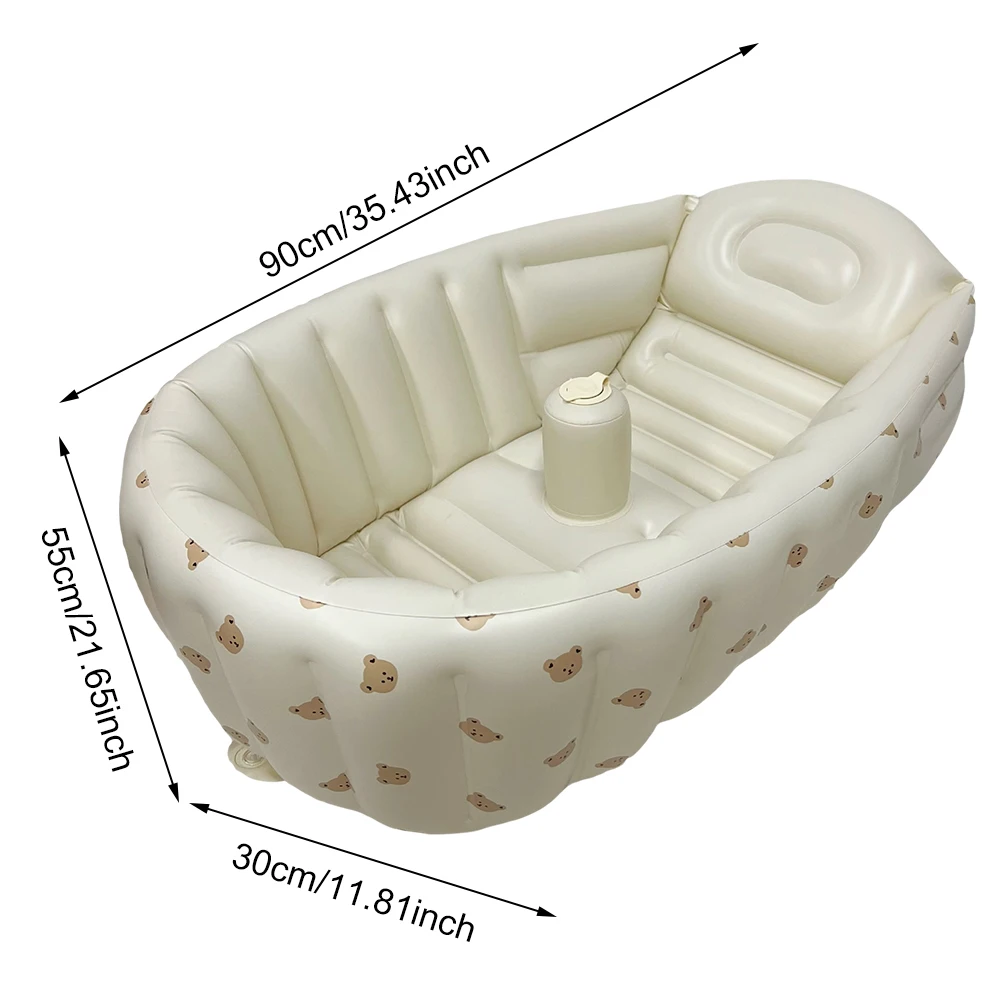 Baby Inflatable Bathtub Built-in Air Pump Children\'s Swimming Pool Portable Travel Shower Basin Infant Anti-Slip Bath Seat Pool