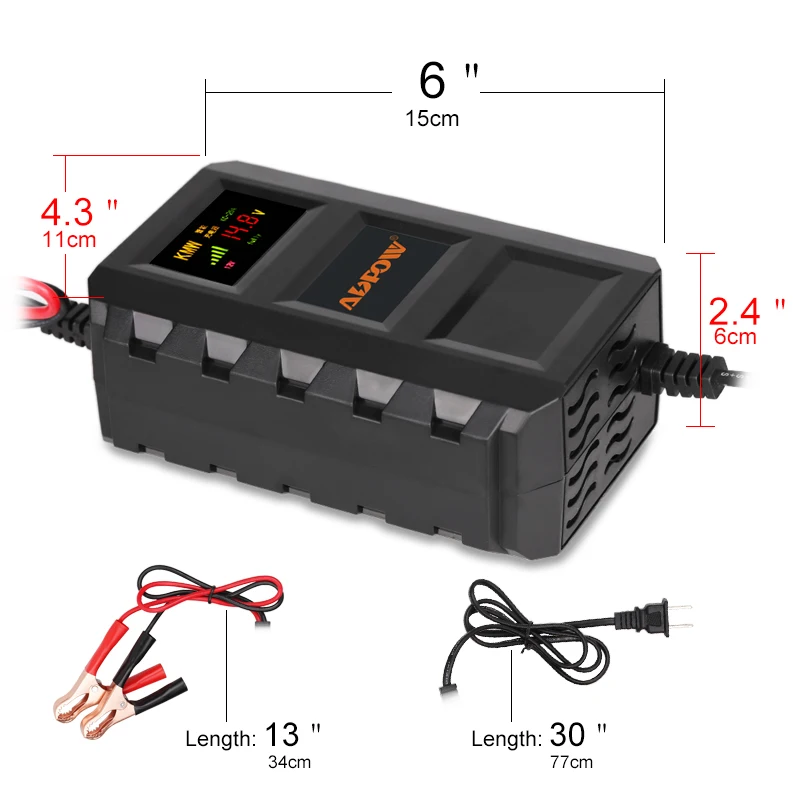 110-240V Intelligent Automobile Car Battery Charger LED Display Car Battery Charger 12V 20A Vehicle Battery Charger