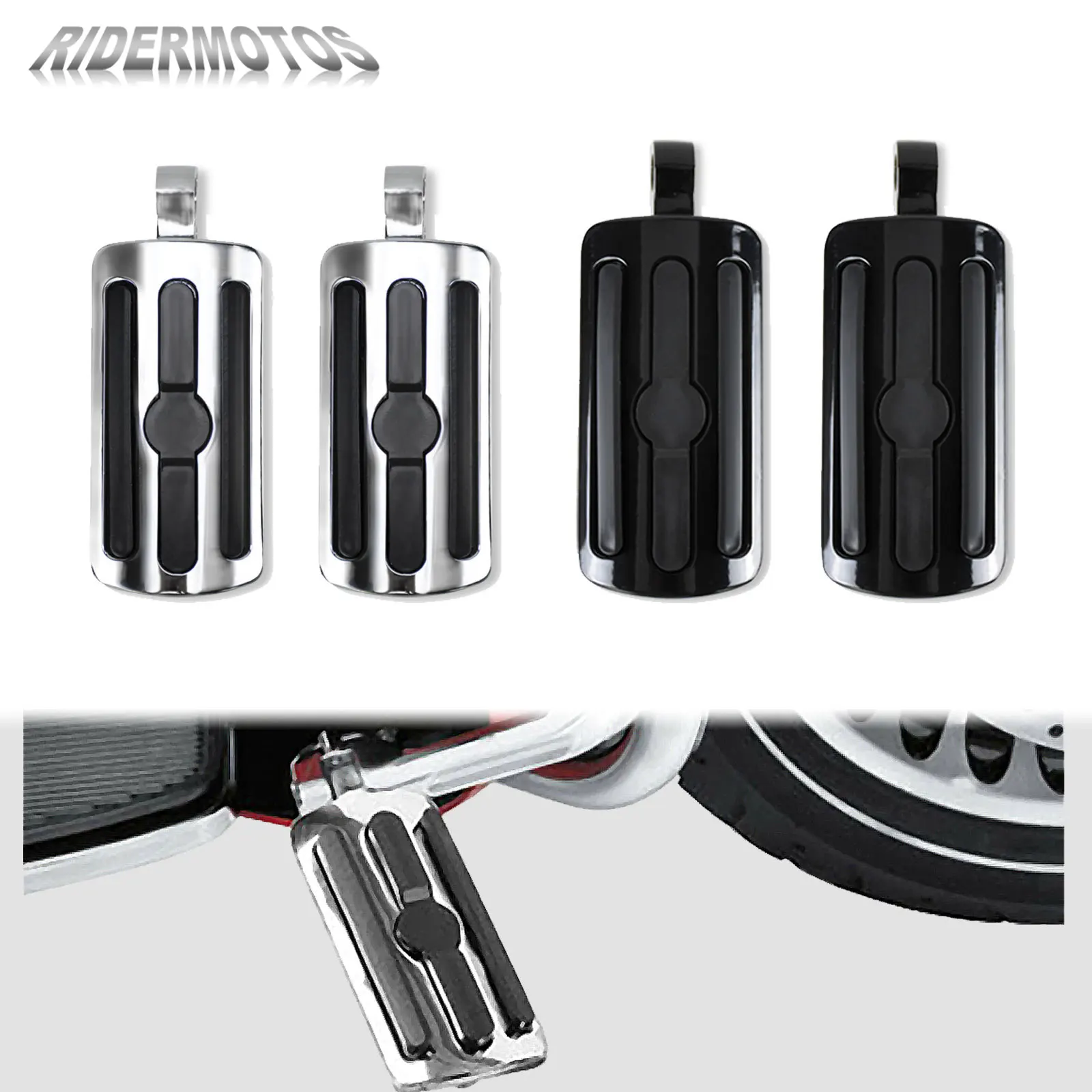 

Motorcycle Front Rear Foot Pegs Footrest Universal Pedal Male Mount Universal For Harley Touring FLHTK Softail Sportster XL1200