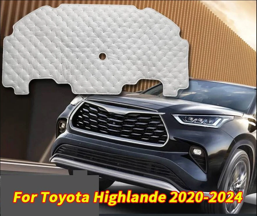 White Engine Hood Insulation Pad Soundproof Heat For Toyota Highlande 2020-2024