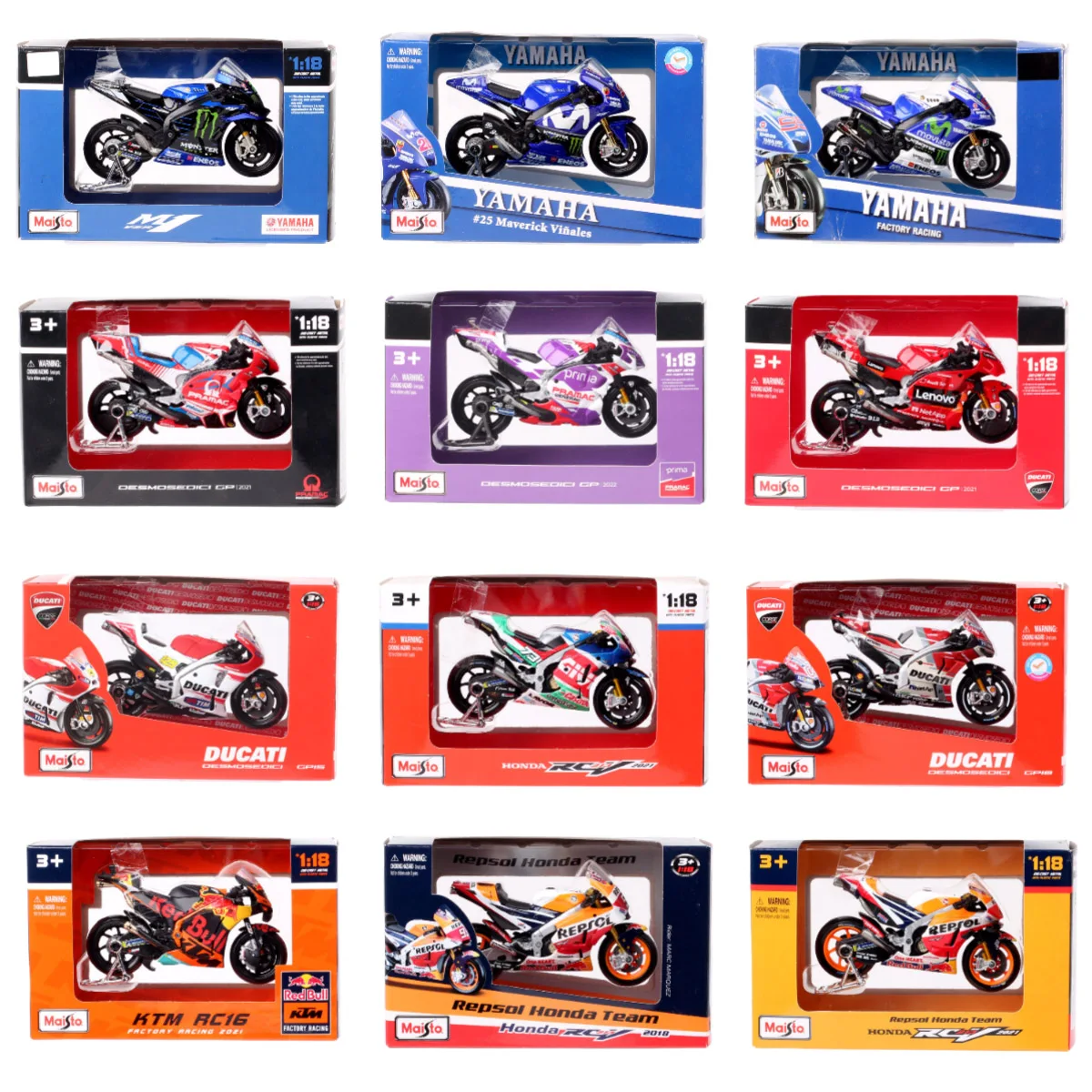 1/18 Maisto KTM RC16 Redbull Ducati GP21 GP22 GP23 GASGAS Honda RC213V Repsol Yamaha YZR-M1GP Racing Motorcycle Model Bike Moto