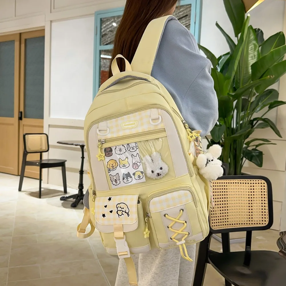 

Cute Cartoon Ins Wind School Bag Girls College Wind Junior Versatile Student Lightweight Large Capacity Backpack Multifunctional