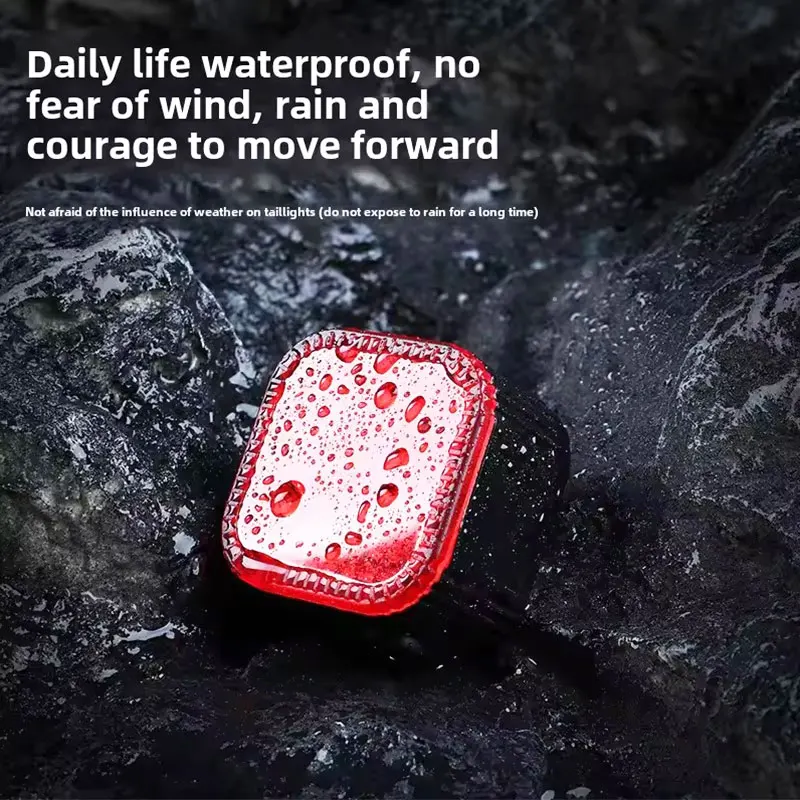 ضوء خلفي للدراجة الذكية، ضوء استشعار الفرامل عالي السطوع من النوع C قابل لإعادة الشحن، مقاوم للماء IPX6، ضوء أمان تحذيري LED #4