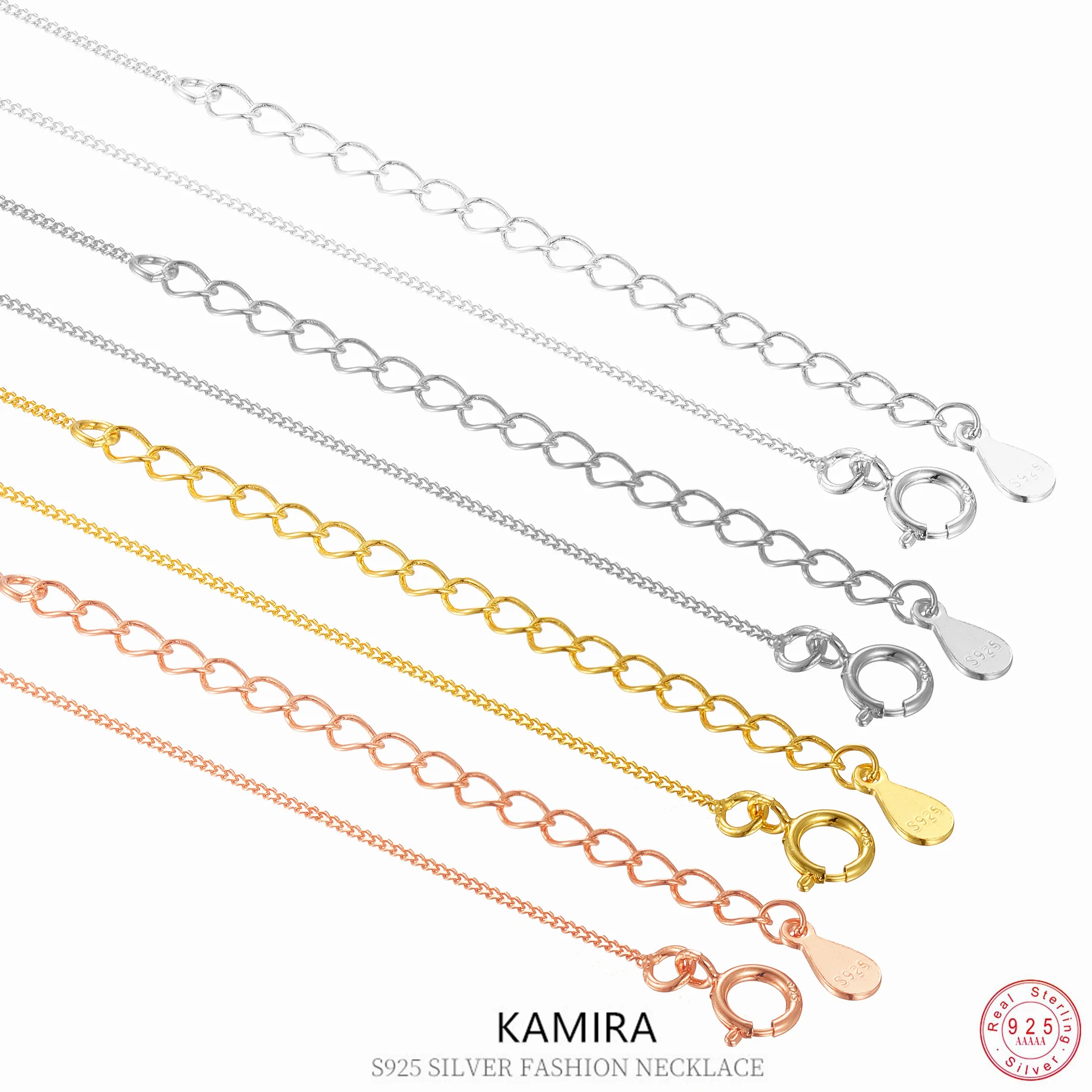 

KAMIRA 925 Sterling Silver DIY Pendant Necklace Jewelry Accessories Collarbone Chain Necklace for Women Gentle Fashion Classic
