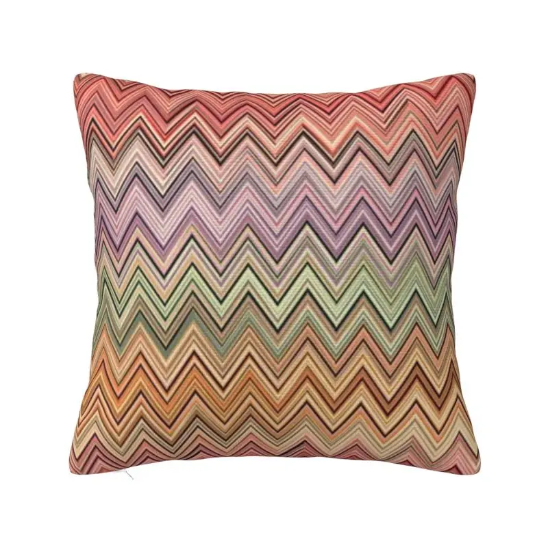 Custom Modern Boho Vintage Contemporary Zig Zag Cushion Cover Polyester Multicolor Modern Throw Pillow Case Bedroom Decoration