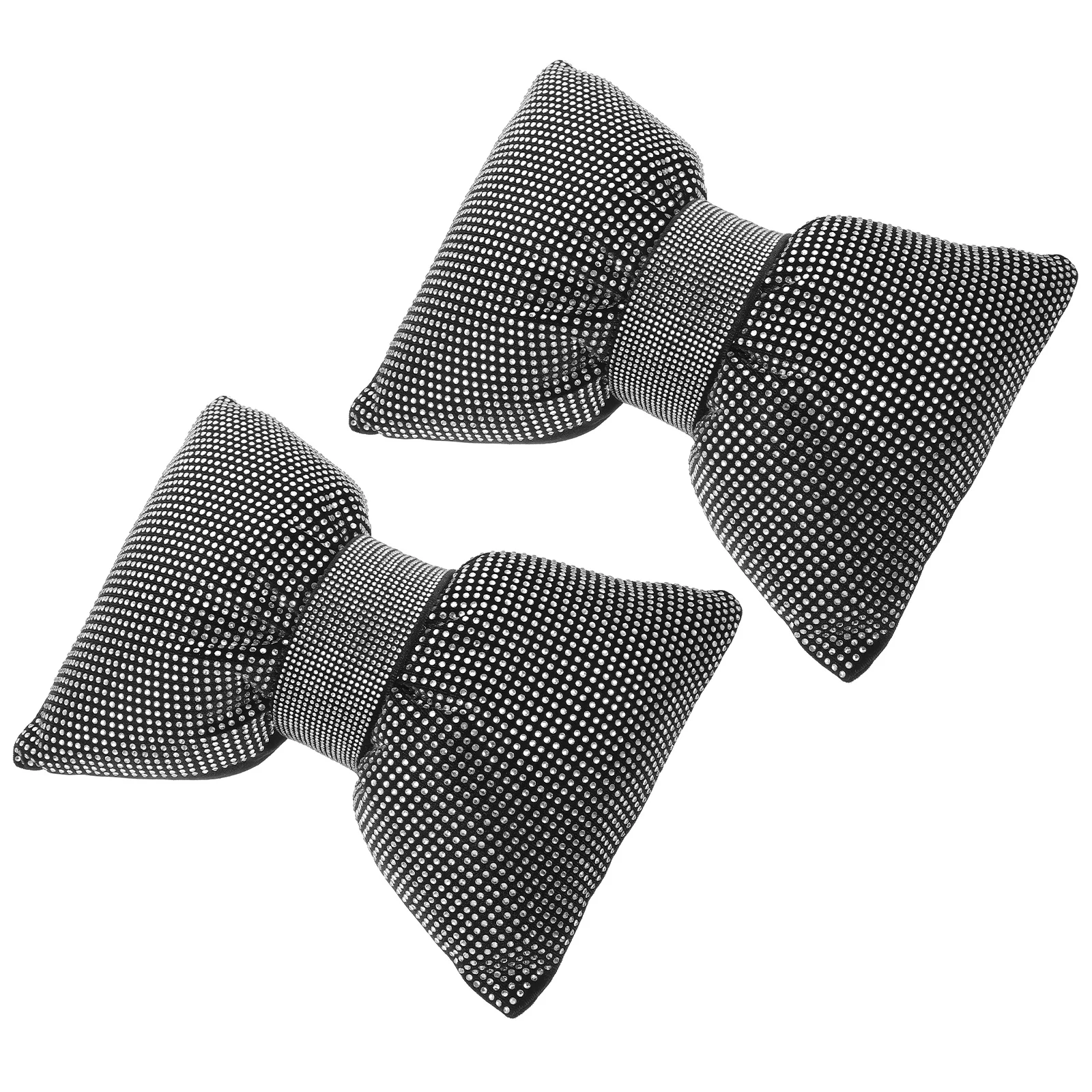 

2Pcs Shiny Rhinestone Bow Headrest Cushion for Car Neck Pillow Support Decorative Vehicle Interior Stylish Comfort Solution