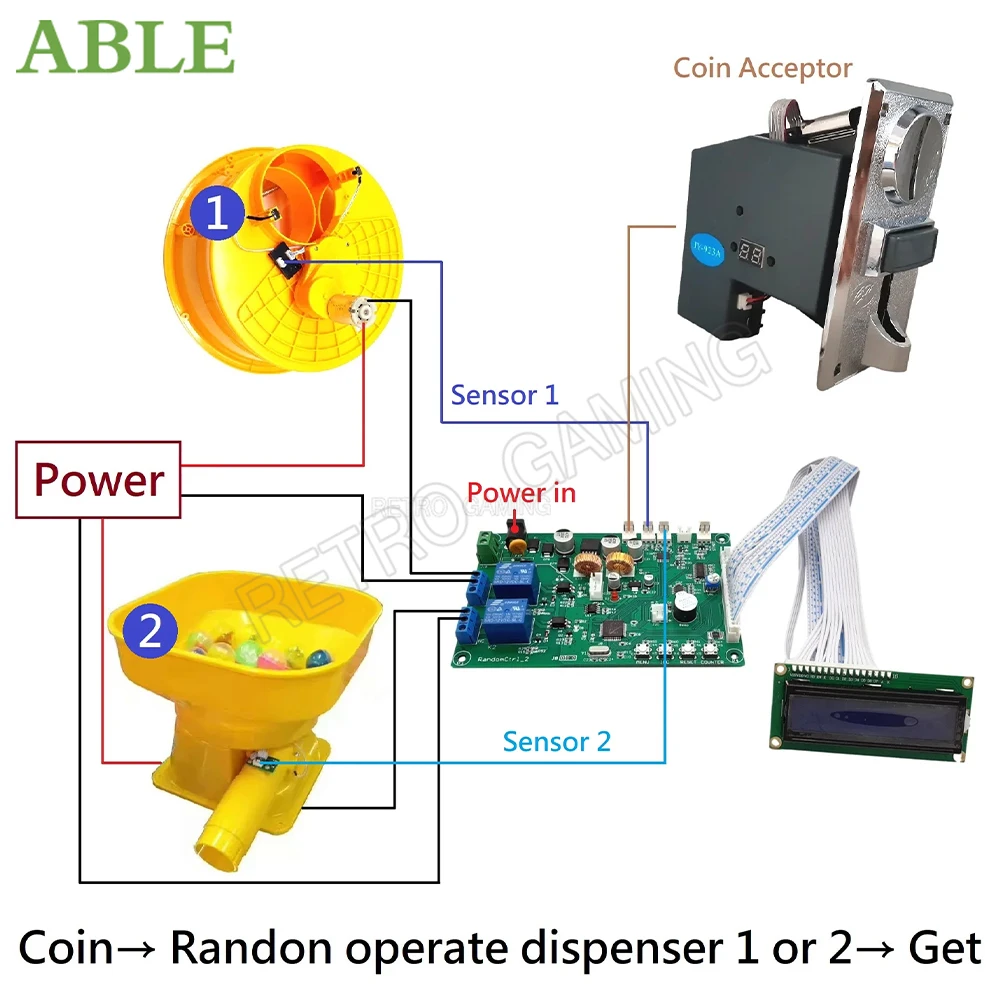 JY-146 Coin Changer Control Board with wires Banknote exchange Token Main control PCB for 1 Type Coin exchange machine encoder