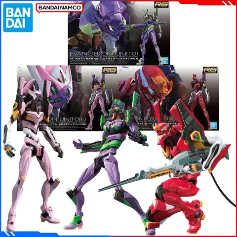 Genuine Bandai Original Evangelion Figure Model Kits RG 1/144 Anime Figures Evangelion Unit-08α 02 01 Action Model Toy Gift Kids