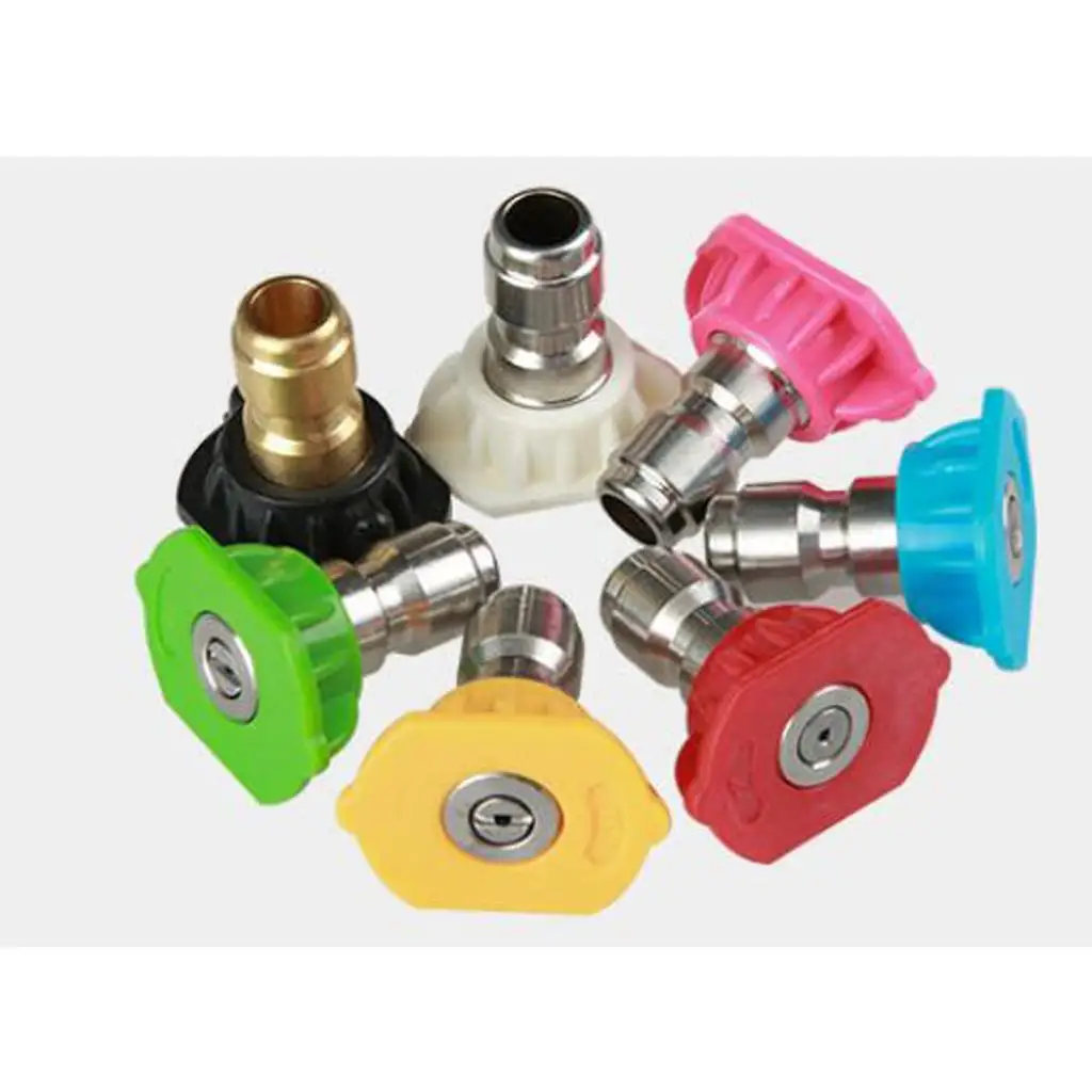 Copper Pressure Washer Nozzle Tip Set 7 Patterns for High Pressure Cleaner Car Wash Garden Water Sprayer