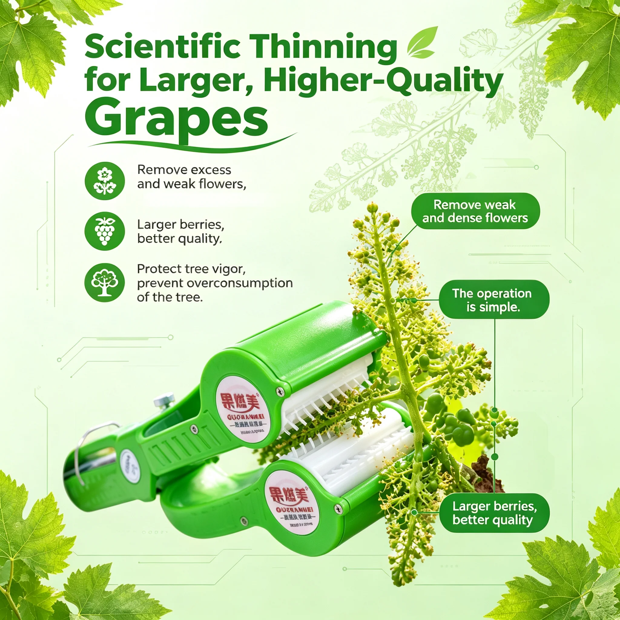 Vegetable Fruit Flower Thinning Tool, Flower Separator Garden Orchard Flower Remover Farm Gardening Tools