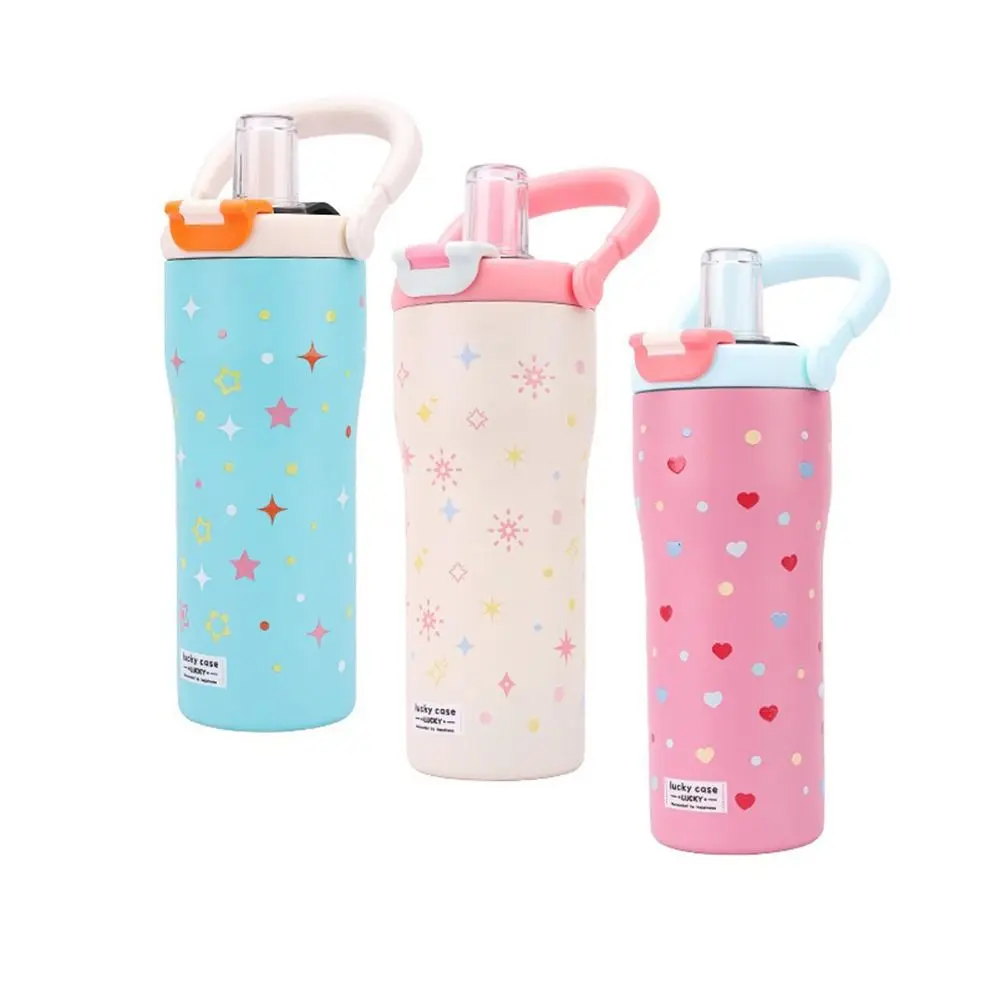 

Stainless Steel Insulated Cup Double Drinking 800ml Water Bottle Leak-Proof Flower Printed Pocket Cup Outdoor Travel Office