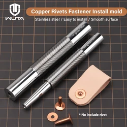 WUTA 4/5mm rivetti in rame fissaggio installare stampo professionale in acciaio inox barra di montaggio Setter strumenti artigianali in pelle punzone fai da te