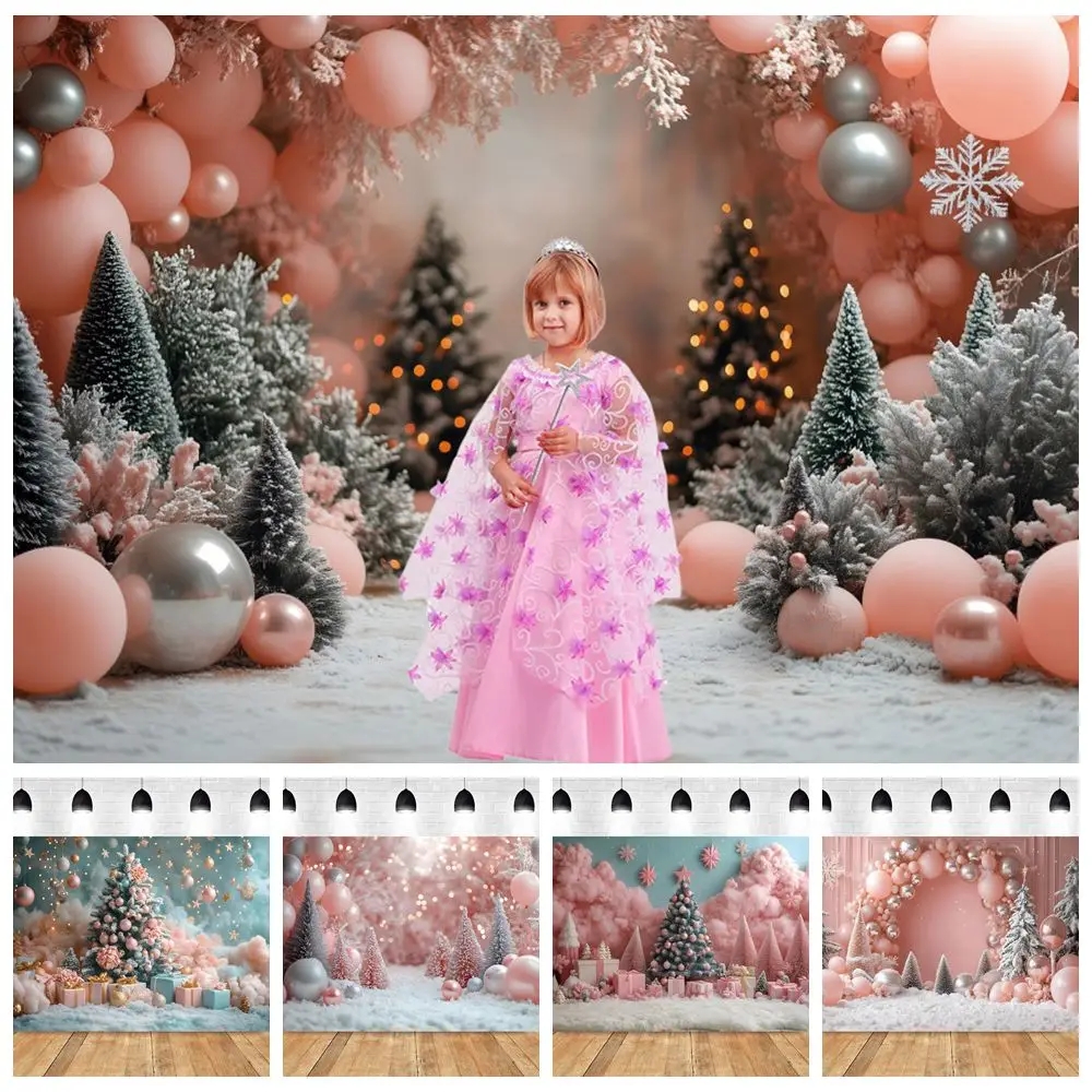 

Winter Christmas Backdrop Pine Trees Bells Xmas Tree Baby Kids Birthday Party Family Portrait Photography Background Decor Prop