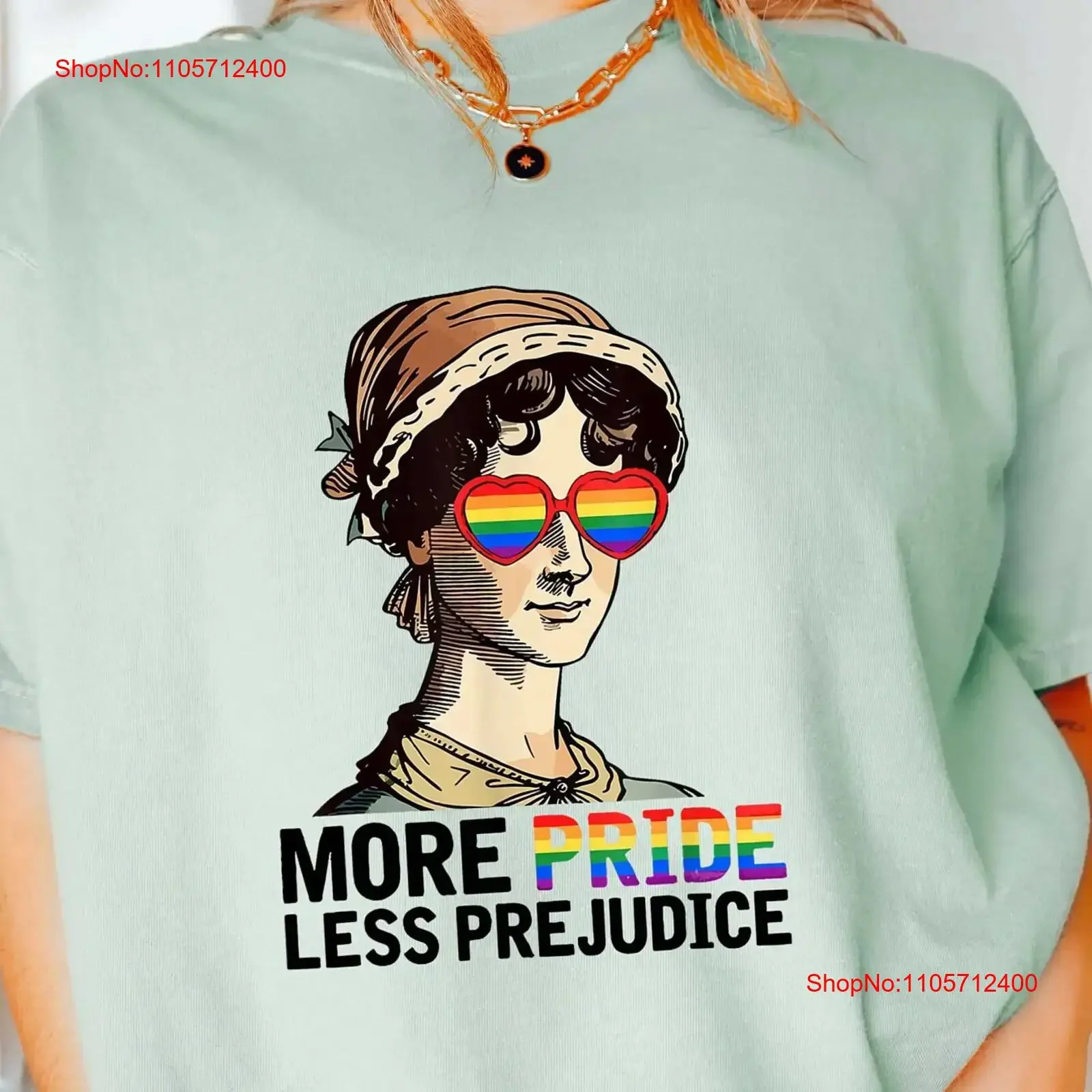 More Pride Less Prejudice T Shirt LGBT Jane Austen Proud Ally Be Kind Support Month vintage Washed Stylish Stretched Unisex