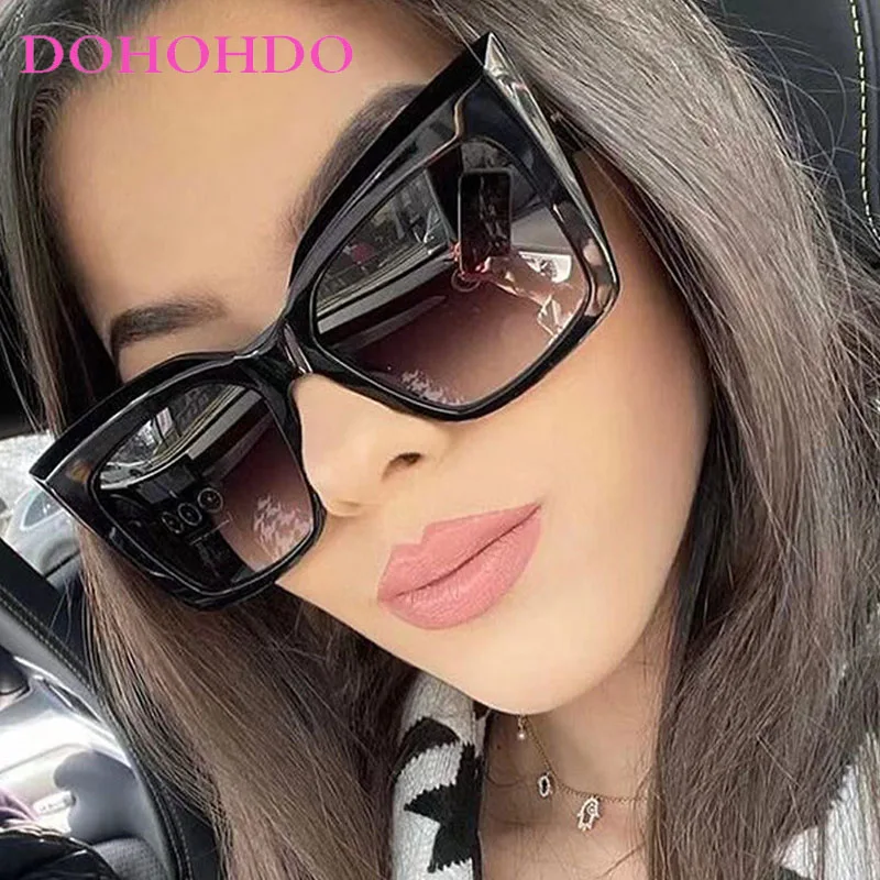 

Luxury Brand Design Cat Eye Oversized Sunglasses Women Eyewear Shades For Women Driving Travel Glasses UV400 Oculos De Sol Gafas