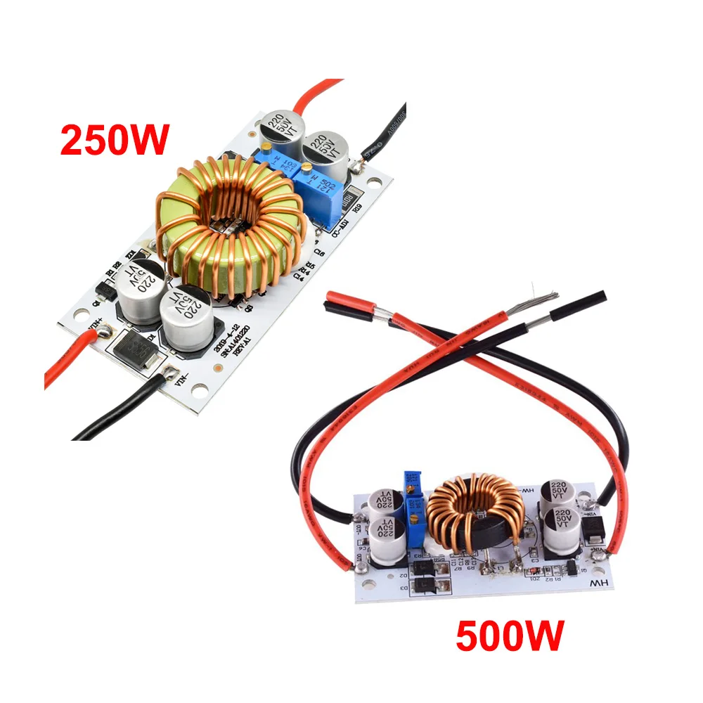 500W 250W 10A Step Up Power Supply DC 8.5V-48V to 10-50V Adjustable Boost Converter CC CV Constant Voltage Current Drive Module