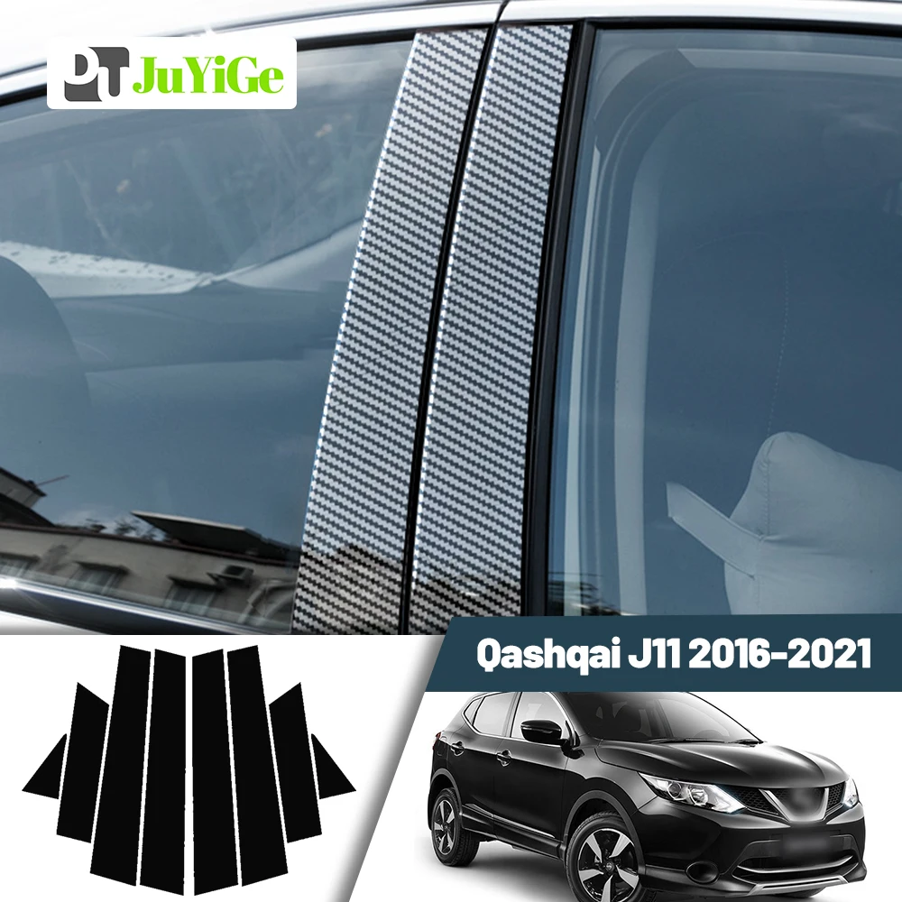 

Glossy Black Carbon Fiber Window Door Deal B C Pillar Post Cover Sticker For Nissan Qashqai J11 2016-2021 2017 2018 2019